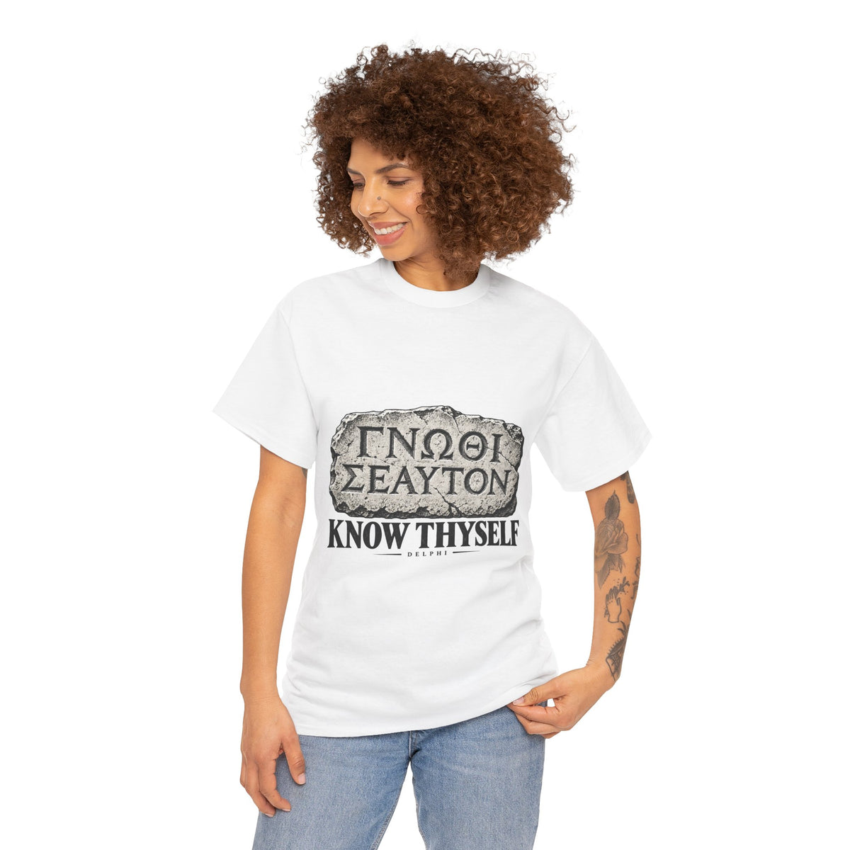 Know Thyself Delphi Stone T-Shirt | Gnothi Seauton Philosophy Tee