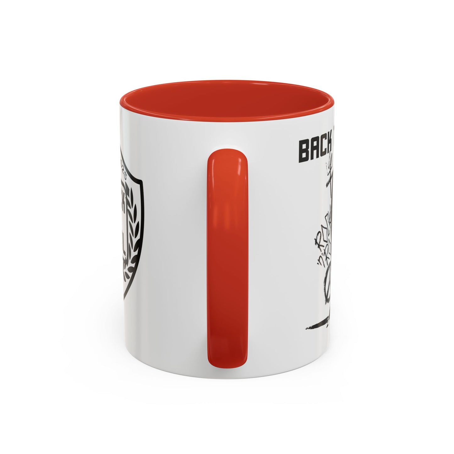 Back to Cool Shield Accent Coffee Mug — Retro Badge Coffee Cup (11/15oz)