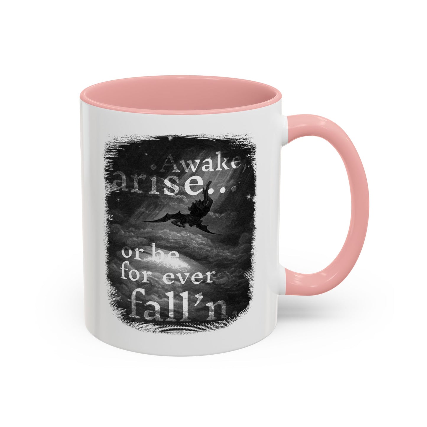 Inspirational Gothic Coffee Mug — "Awake Arise or Be Forever Fall'n" Accent Mug (11/15oz)