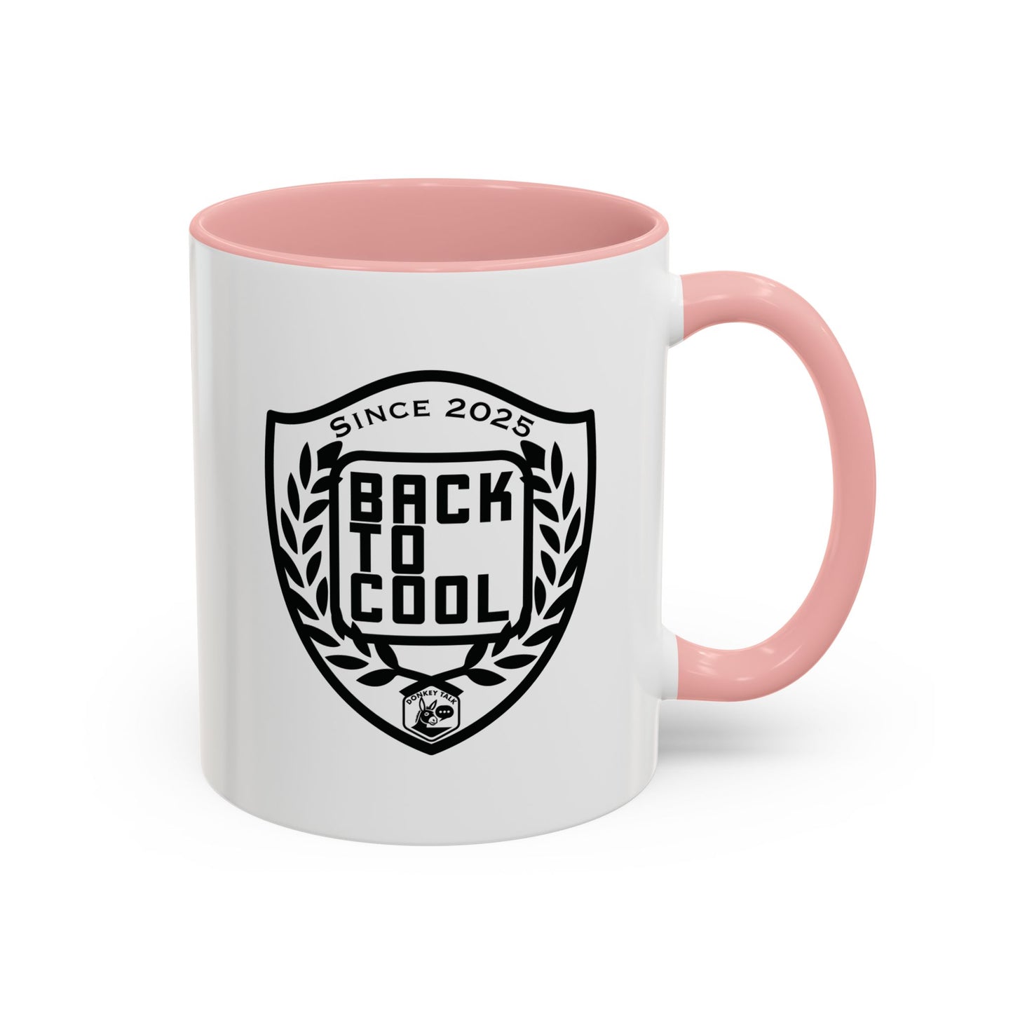 Back to Cool Shield Accent Coffee Mug — Retro Badge Coffee Cup (11/15oz)