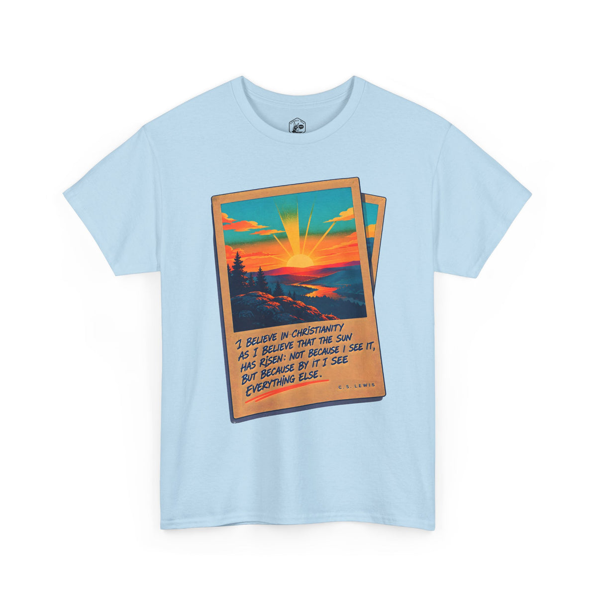 C.S. Lewis Sunrise Instant Photo T-shirt – Donkey Talk graphic tee