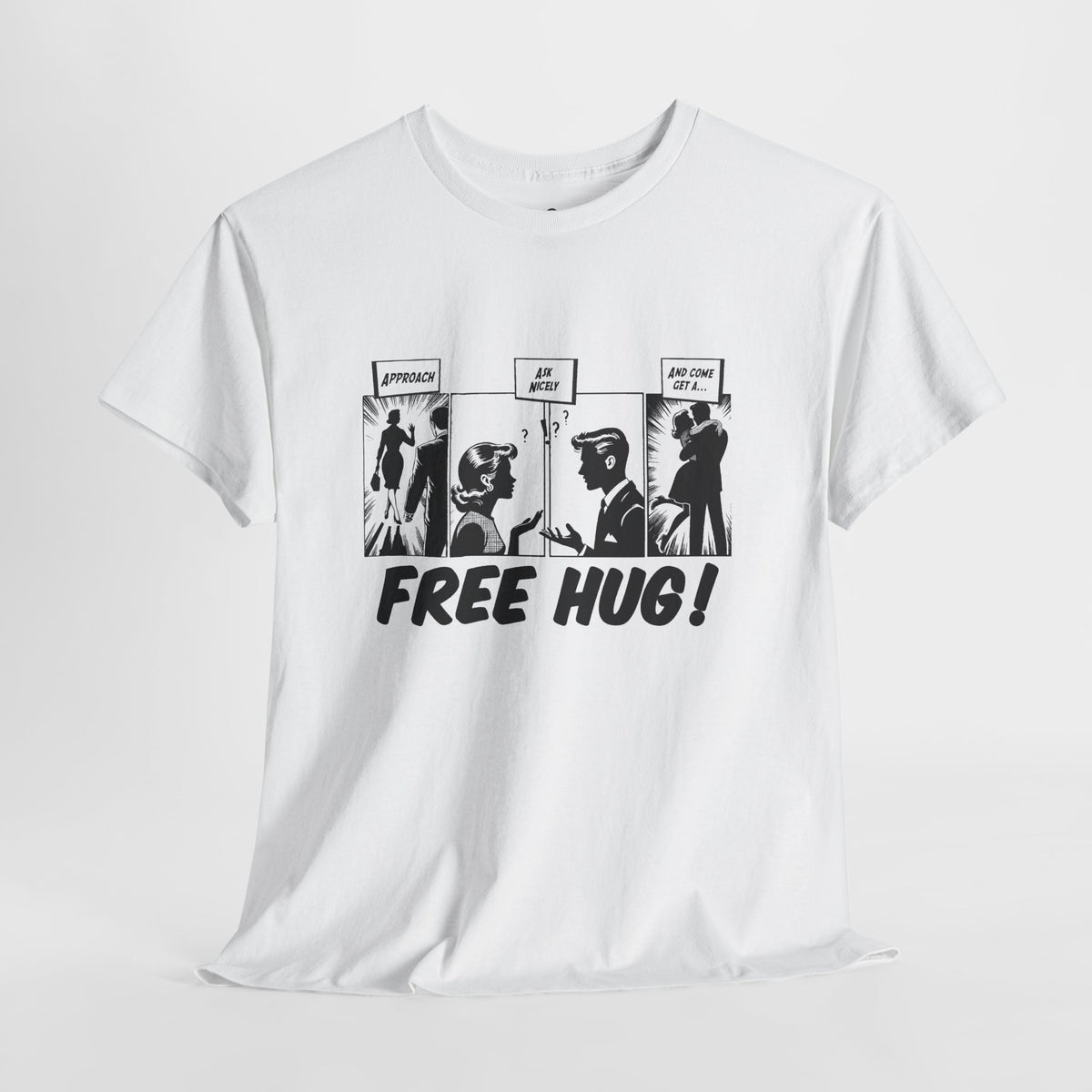 Free Hug Day Comic T-Shirt | Fun Graphic Tee, Unisex Cotton