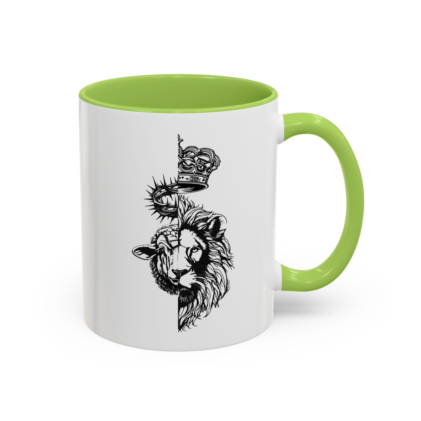 Lion & Lamb Religious Accent Coffee Mug — Crown of Thorns Christian Gift (11/15oz)