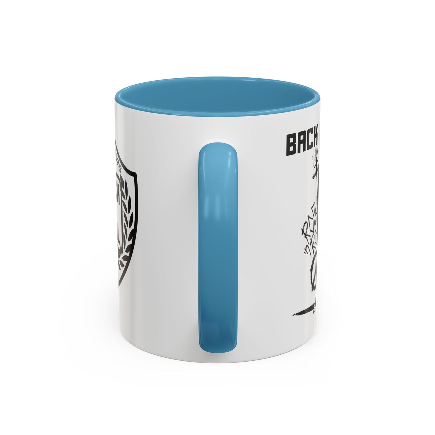 Back to Cool Shield Accent Coffee Mug — Retro Badge Coffee Cup (11/15oz)