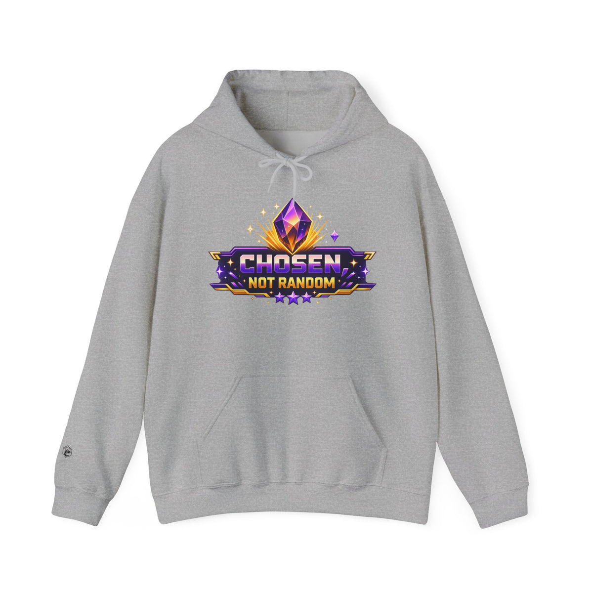 Chosen Not Random Hoodie — Gamer Badge Graphic Hooded Sweatshirt