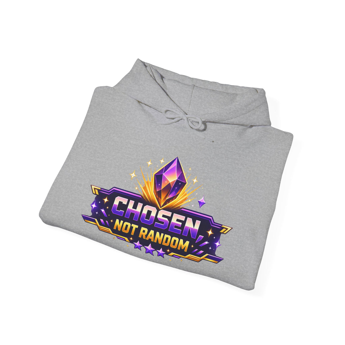 Chosen Not Random Hoodie — Gamer Badge Graphic Hooded Sweatshirt