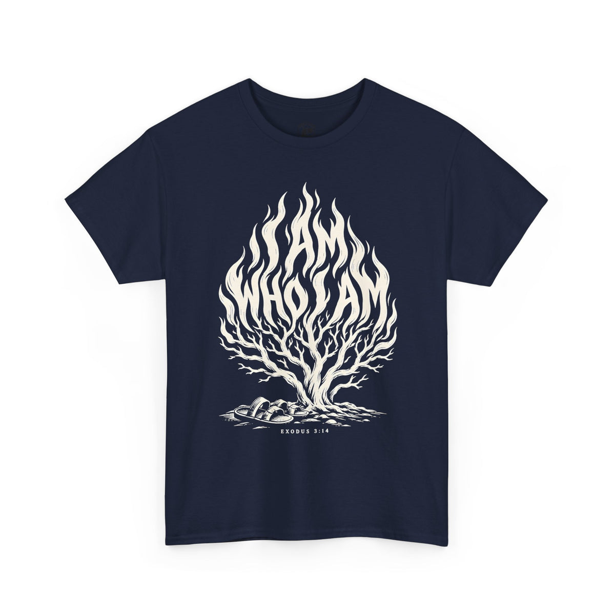 I Am Who I Am Flame Lettering T-shirt – Donkey Talk graphic tee