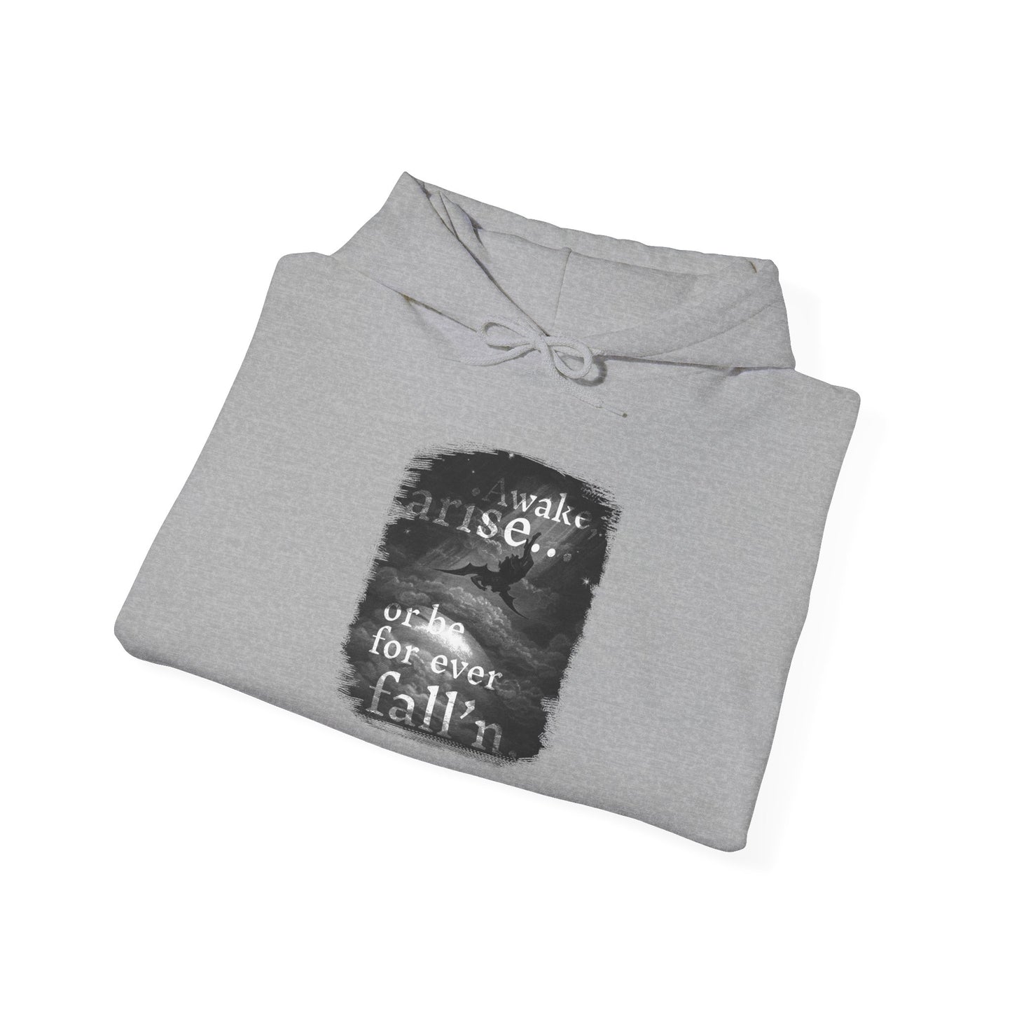 Inspirational Unisex Heavy Blend™ Hoodie - 'Awake, Rise, Forever Fall'n'