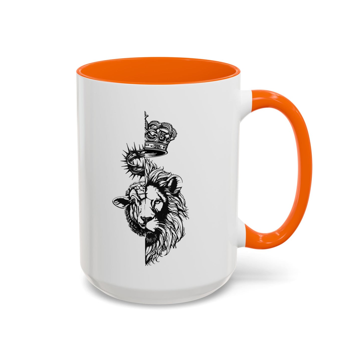 Lion & Lamb Religious Accent Coffee Mug — Crown of Thorns Christian Gift (11/15oz)