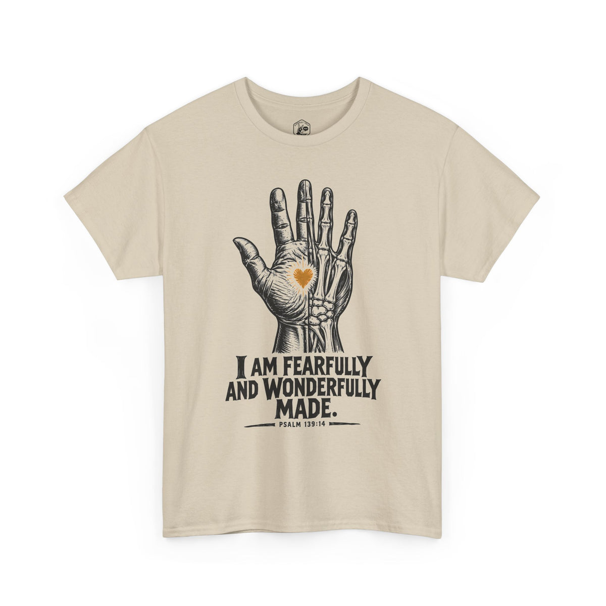 Psalm Hand Linocut T-shirt – Donkey Talk graphic tee