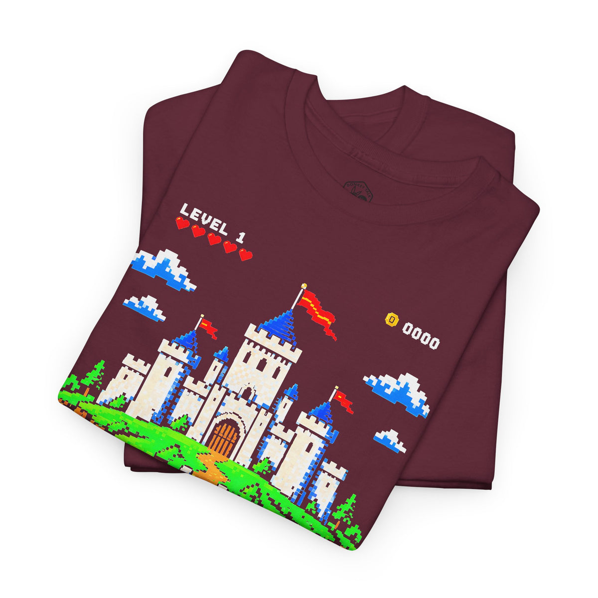 A Mighty Fortress 8-Bit Castle T-shirt – Donkey Talk graphic tee