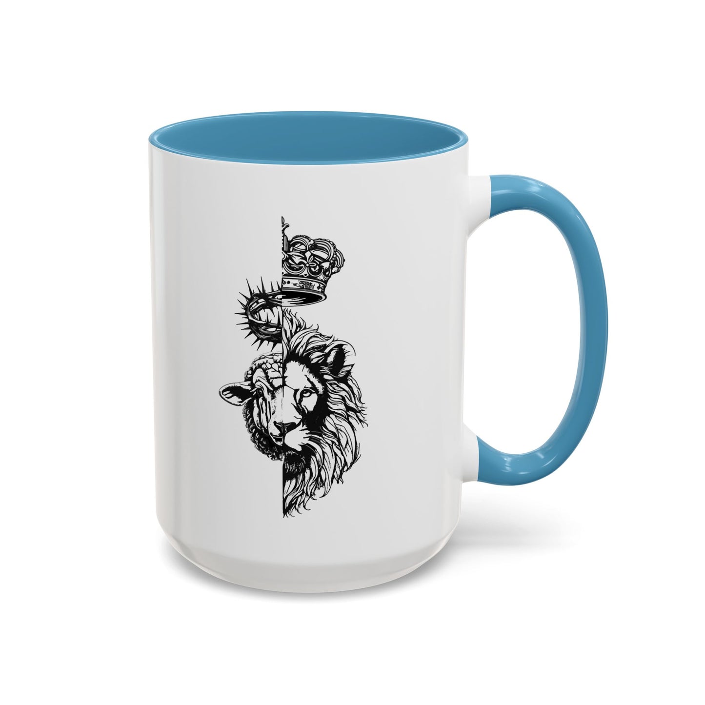 Lion & Lamb Religious Accent Coffee Mug — Crown of Thorns Christian Gift (11/15oz)