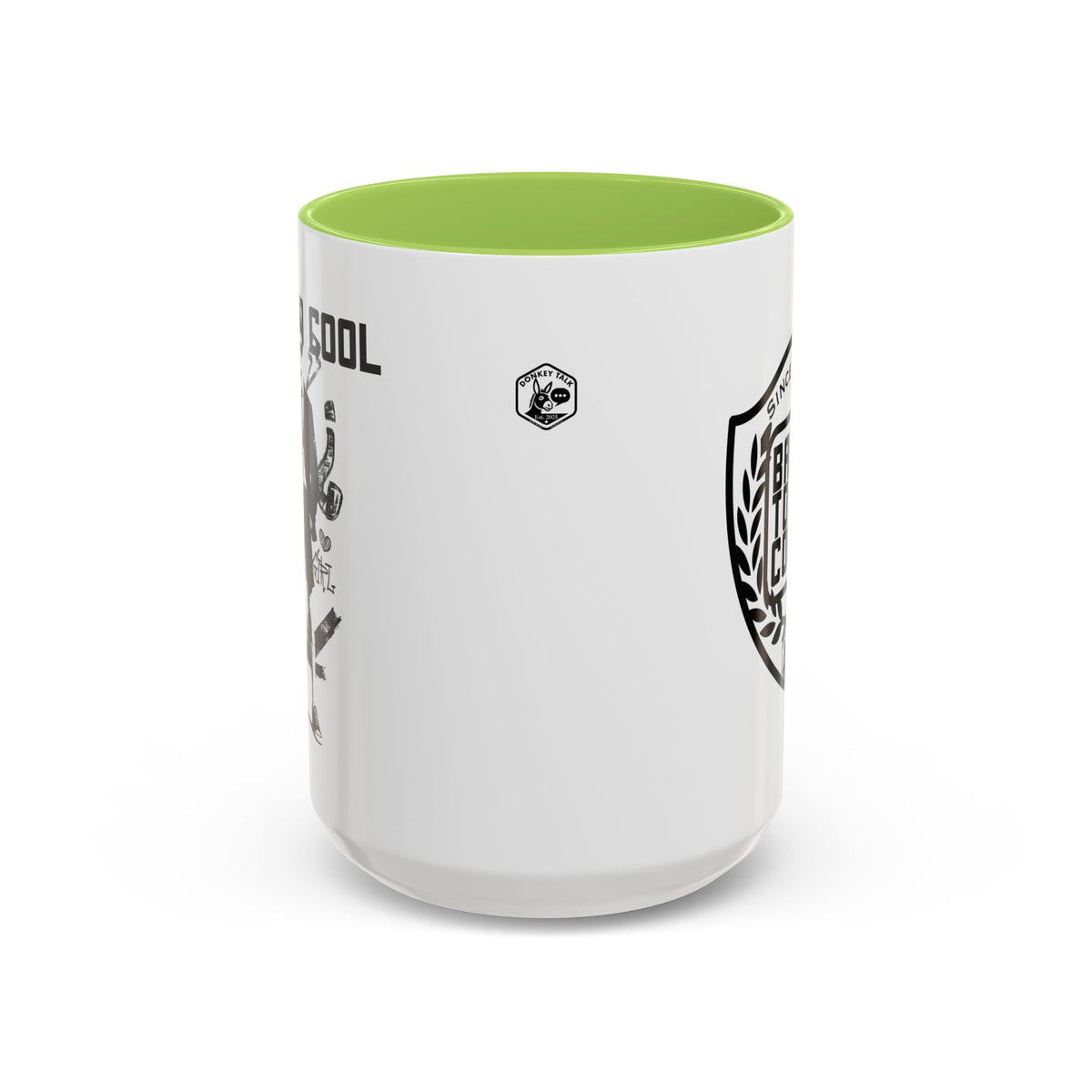 Back to Cool shield accent coffee mug – Donkey Talk ceramic mug