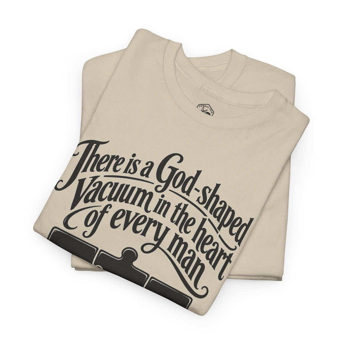 God-Shaped Vacuum Jigsaw T-shirt – Donkey Talk graphic tee