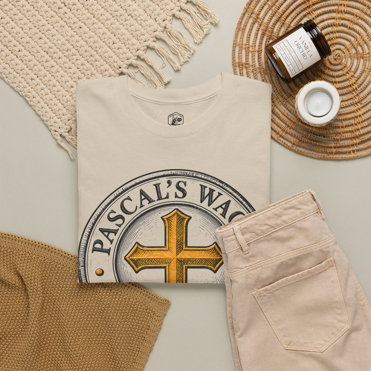 Pascal's Wager Gold Cross Coin T-shirt – Donkey Talk graphic tee