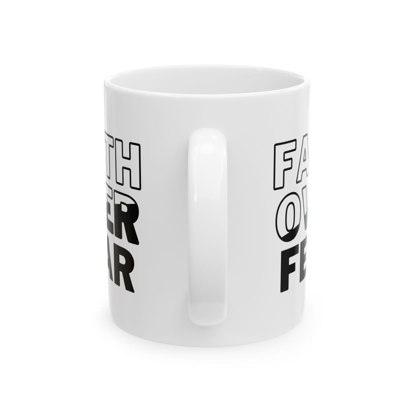 Faith Over Fear Ceramic Coffee Mug 11oz - Inspirational Drinkware for Daily Motivation