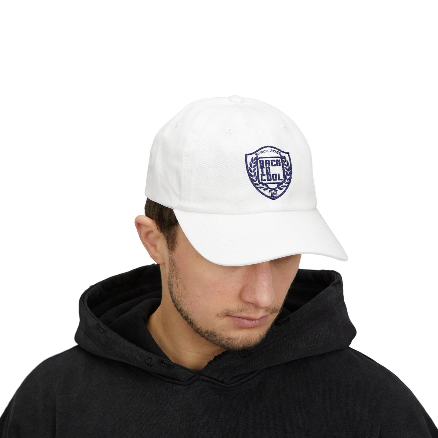 Back to Cool Classic Dad Cap - Trendy White Baseball Hat for Comfortable Style