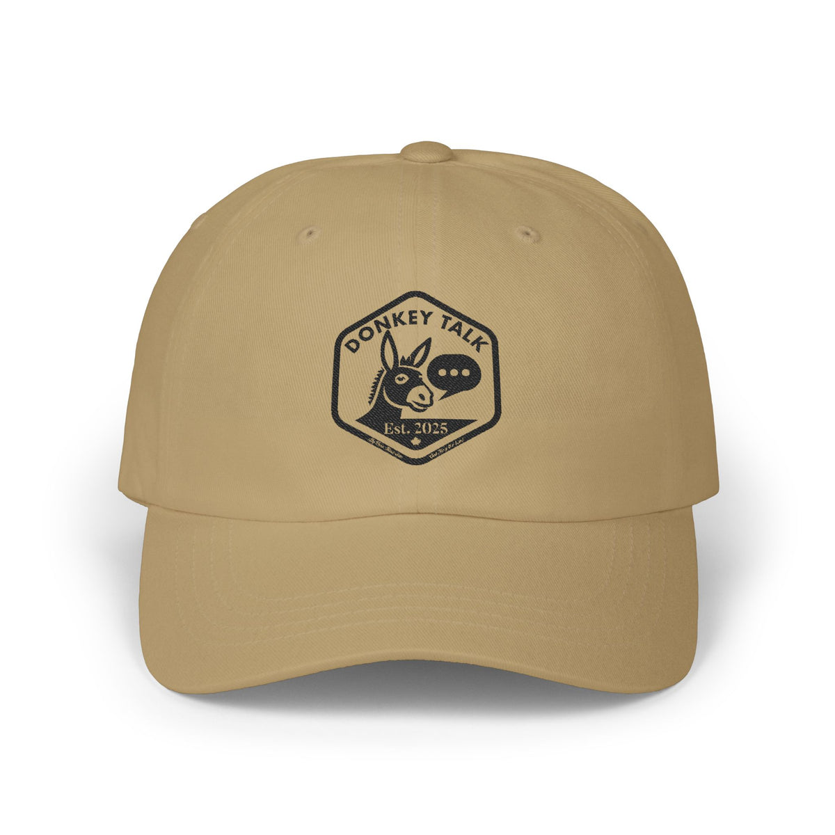 Donkey Talk Dad Cap - Great Casual White Hat with Our Awesome Logo