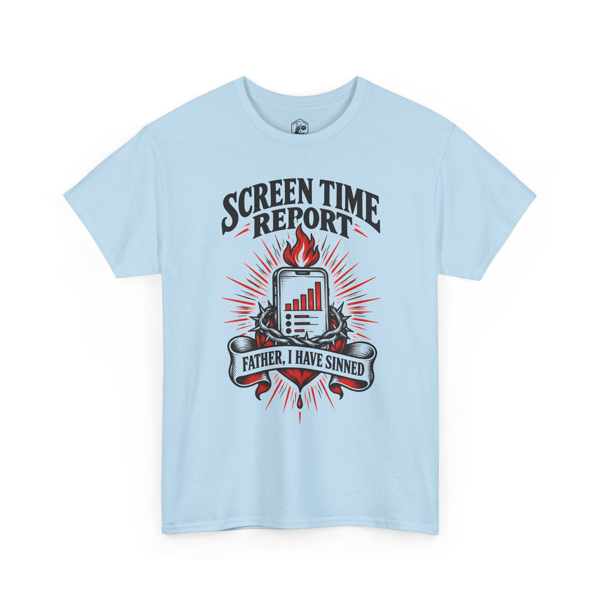 Screen Time Report: Father, I Have Sinned T-Shirt | Funny Catholic Christian Tee