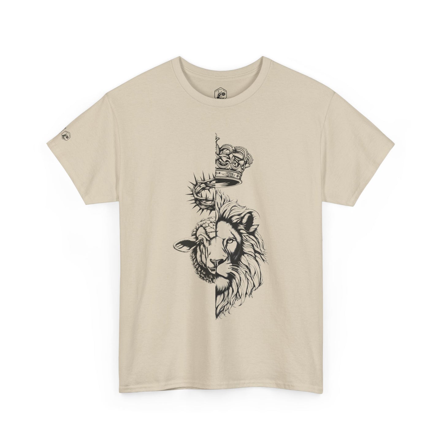 Unisex Heavy Cotton Tee - Bold 'Lion & Lamb' Design for Everyday Wear