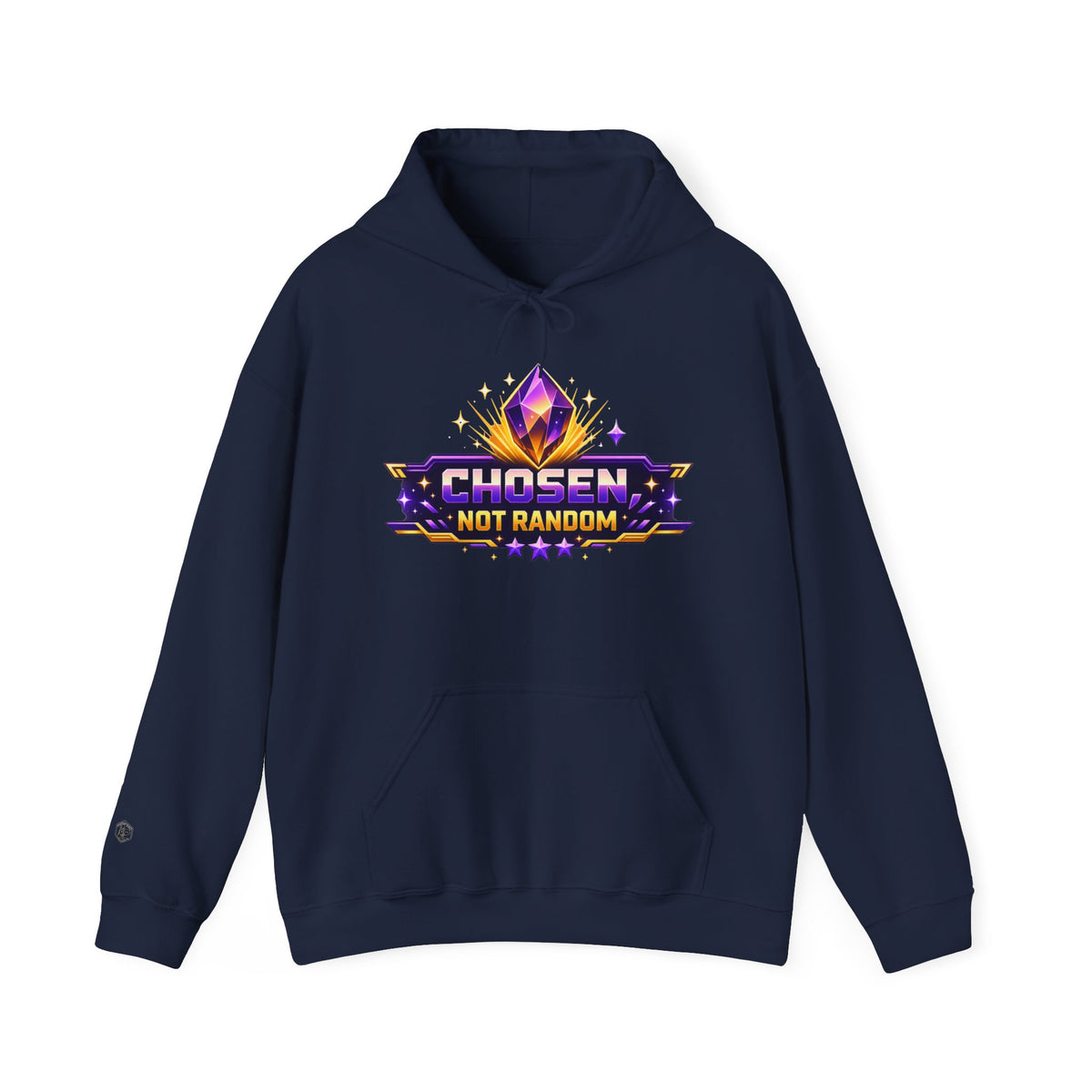 Chosen Not Random Hoodie — Gamer Badge Graphic Hooded Sweatshirt