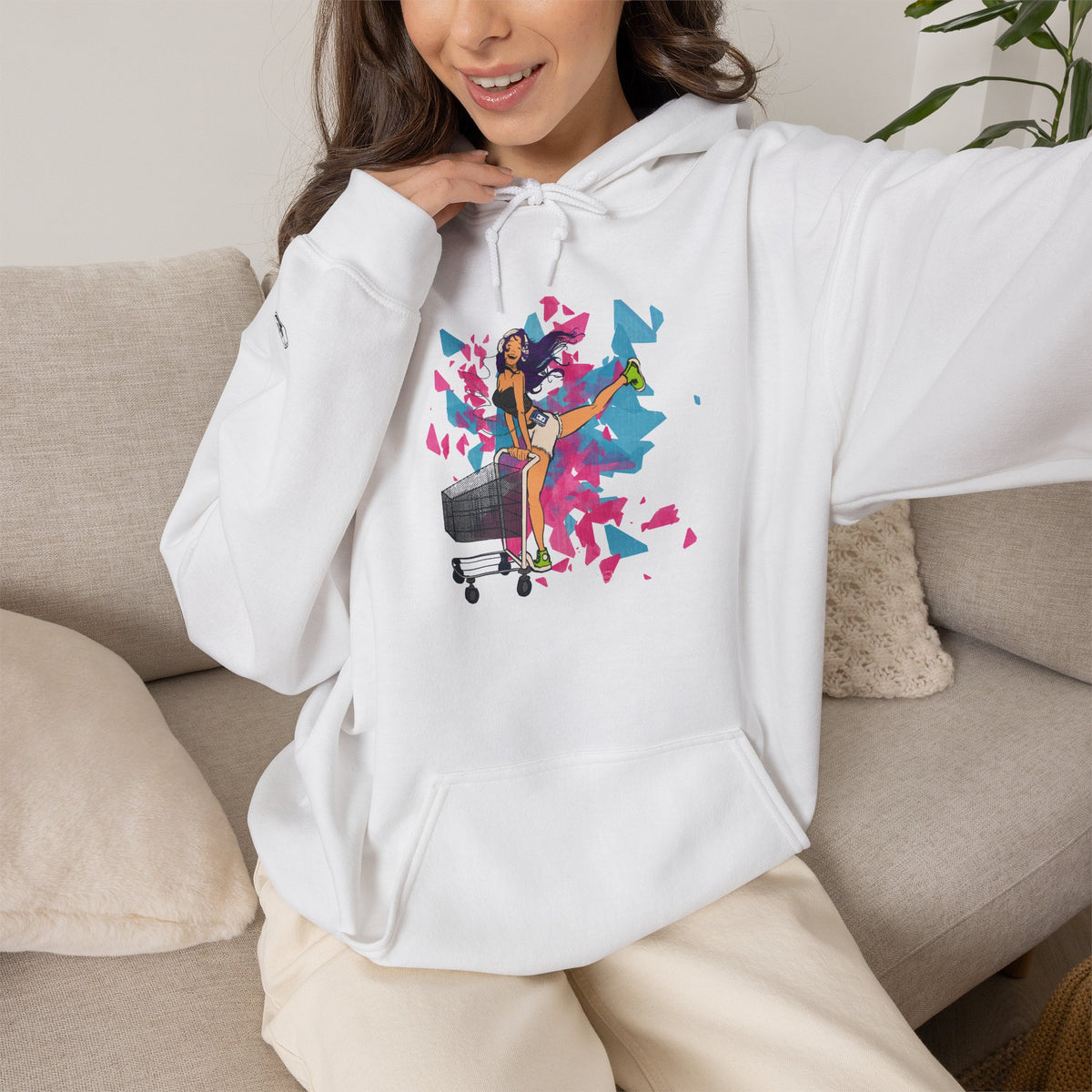 Playful Graphic Hoodie for Everyday Fun, Unisex Hooded Sweatshirt, Casual Wear, Gift for Her, Cozy Comfort