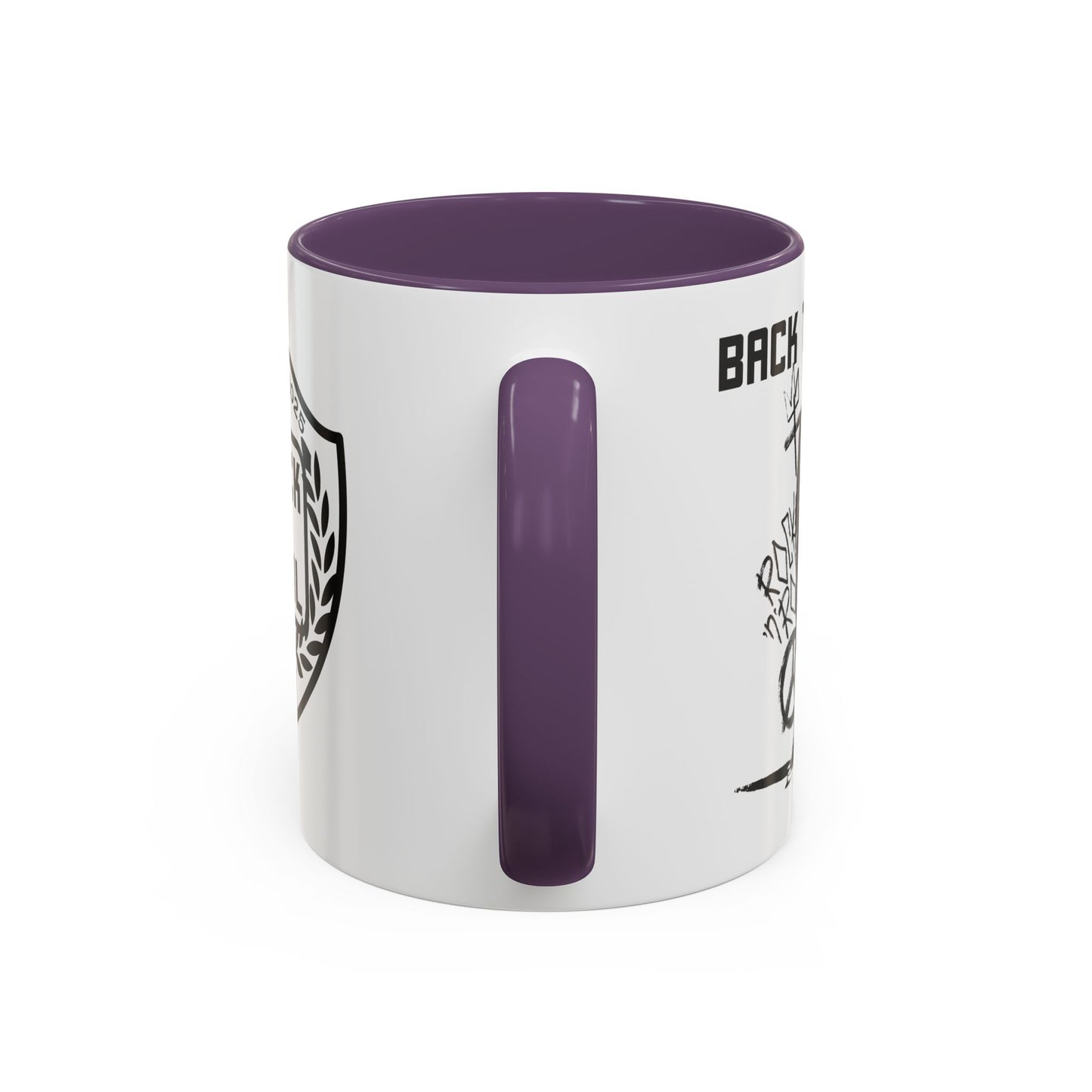 Back to Cool Shield Accent Coffee Mug — Retro Badge Coffee Cup (11/15oz)