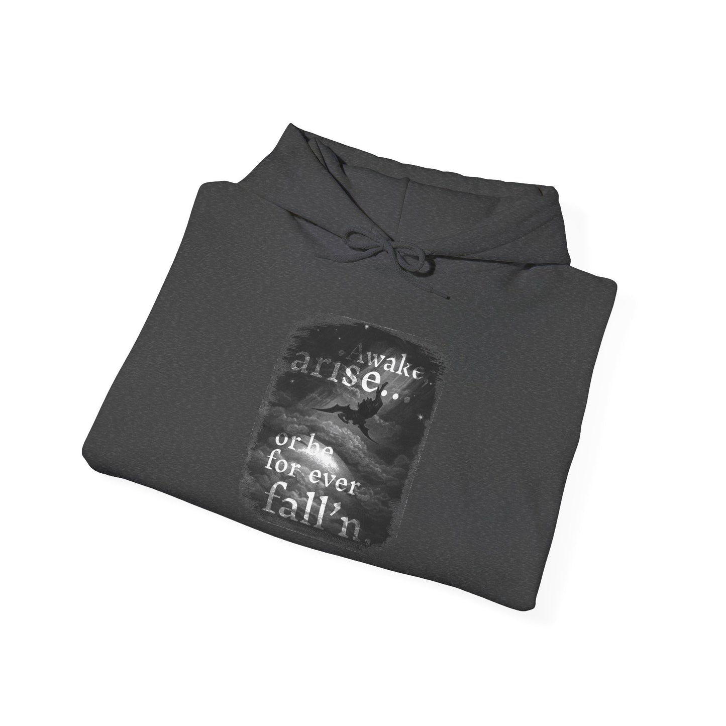 Inspirational Unisex Heavy Blend™ Hoodie - 'Awake, Rise, Forever Fall'n'