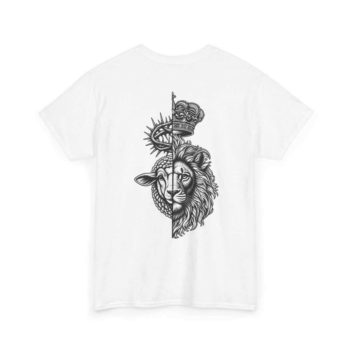 Lion & Crown Graphic Tee | Half Skull Lion Design T-Shirt