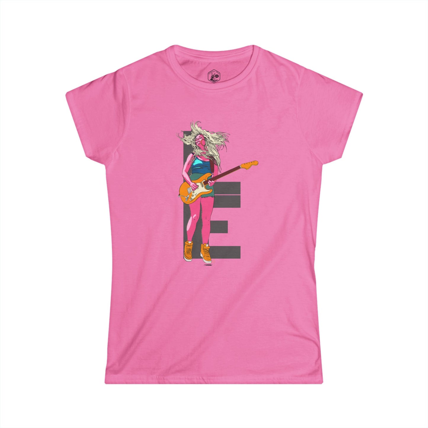 Rockstar Women's Softstyle Tee - Vibrant Guitar Design
