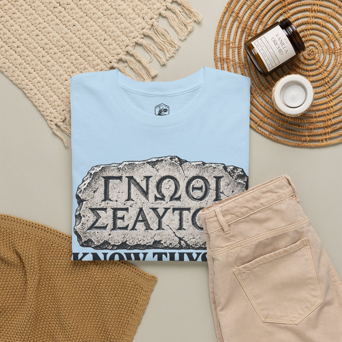 Know Thyself Delphi Stone T-shirt – Donkey Talk graphic tee