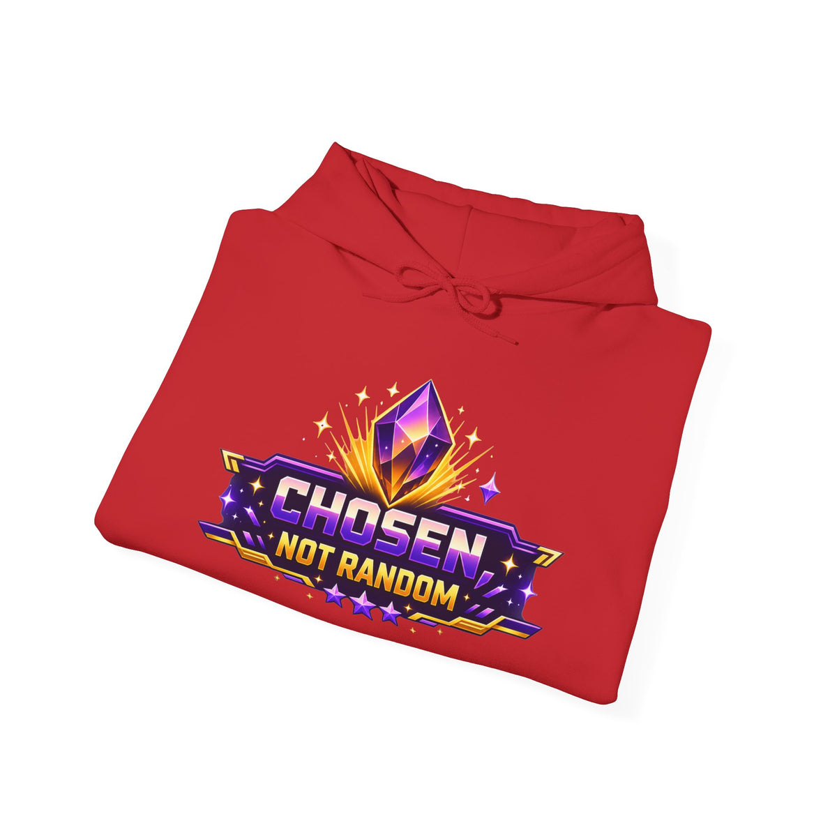 Chosen Not Random Hoodie — Gamer Badge Graphic Hooded Sweatshirt