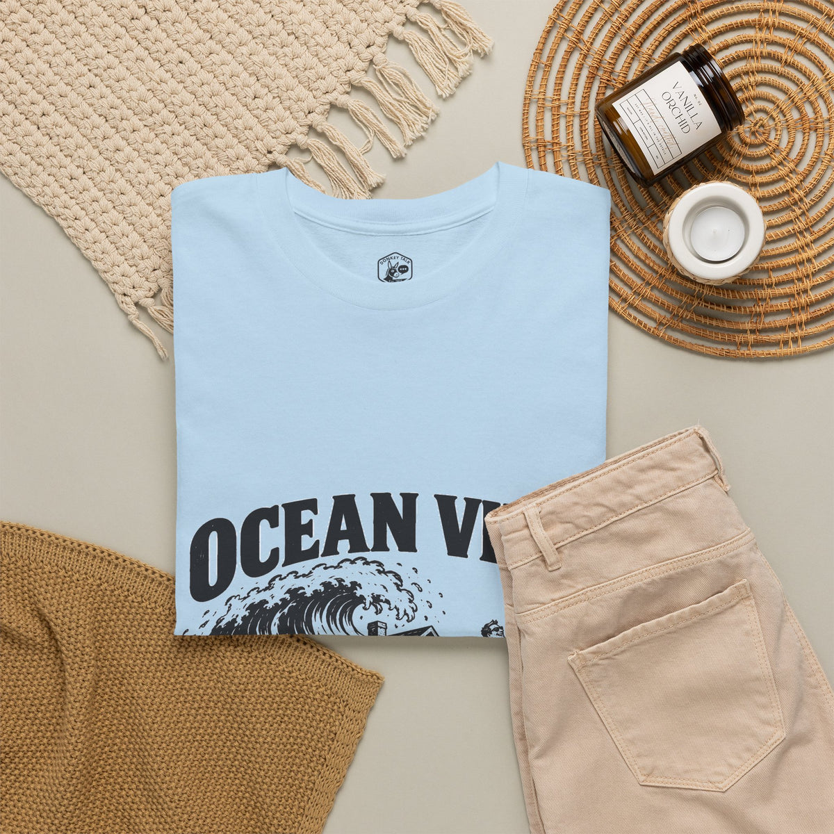 Ocean View, Sand Foundation T-Shirt | Matthew 7:26 Funny Christian Tee