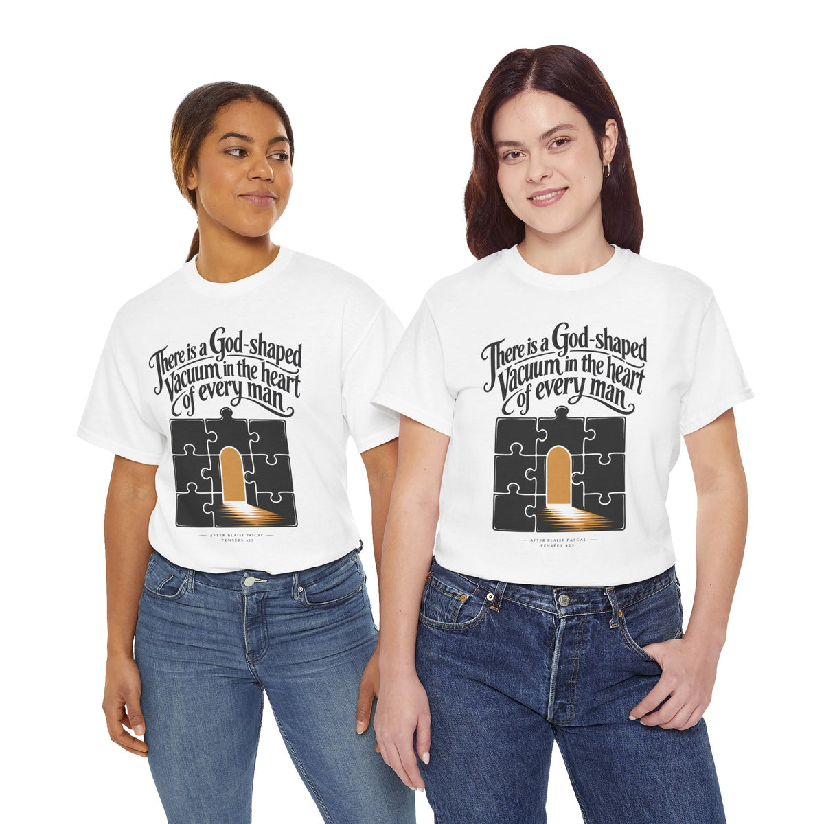God-Shaped Vacuum Jigsaw T-shirt – Donkey Talk graphic tee